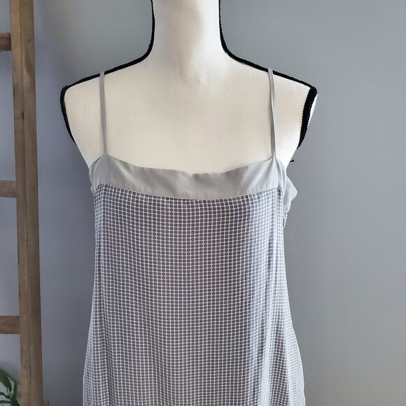 Calvin Klein Gray Spaghetti Strap Silk Pocket Dress Size 12 - Picture 3 of 8